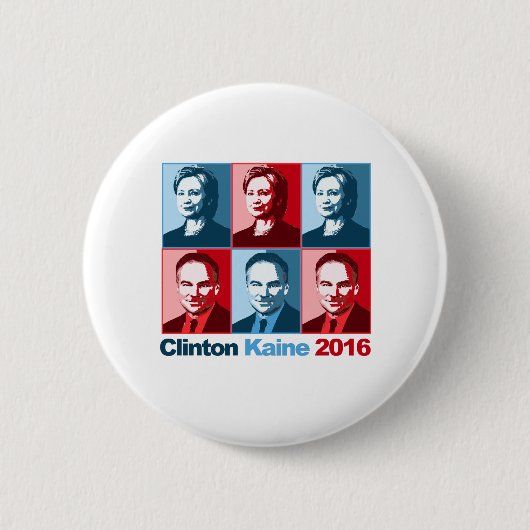 ヒラリー・クリントンTim Kaine 2016年 缶バッジ (正面)
