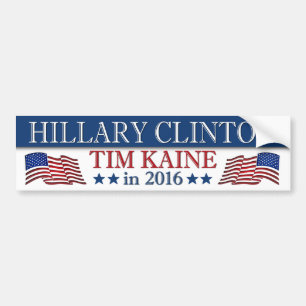 ヒラリー・クリントンTim Kaine 2016愛国心 バンパーステッカー