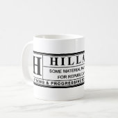 ヒラリー·クリント警告ン氏のラベル コーヒーマグカップ (正面左)