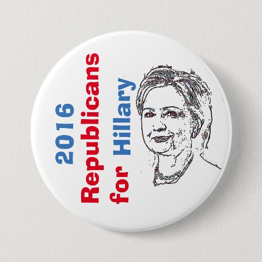 ヒラリー・ボタンのための共和党員 缶バッジ (正面)
