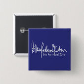 ヒラリー・ロダム・クリントン大統領2016ボタン 缶バッジ (正面&裏面)