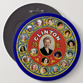 ヒラリー:女性の初代大統領 缶バッジ (正面&裏面)