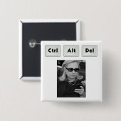 ヒラリー: Ctrl AltDel 缶バッジ (正面&裏面)