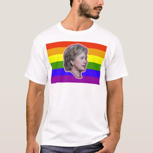 ヒラリーClinto 2016 LGBT民主党員の進歩論者 Tシャツ (正面)
