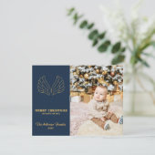 ヒリсストマスブルー金ゴールドエンジェルウィングスファミリーフォトカード シーズンカード (スタンド正面)