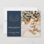 ヒリсストマスブルー金ゴールドエンジェルウィングスファミリーフォトカード シーズンカード (正面)