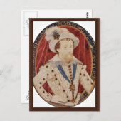 ヒルによる、イングランド王、ジェームズ1世の楕円形の肖像画 ポストカード (正面/裏面)