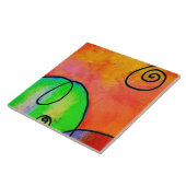 ヒルカラフル抽象芸術デジ絵画タル タイル (側面)