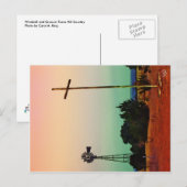 ヒルカントリーのクロスと風車 ポストカード (正面/裏面)