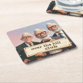 ヒルクラブ越え スクエアペーパーコースター (アングル)