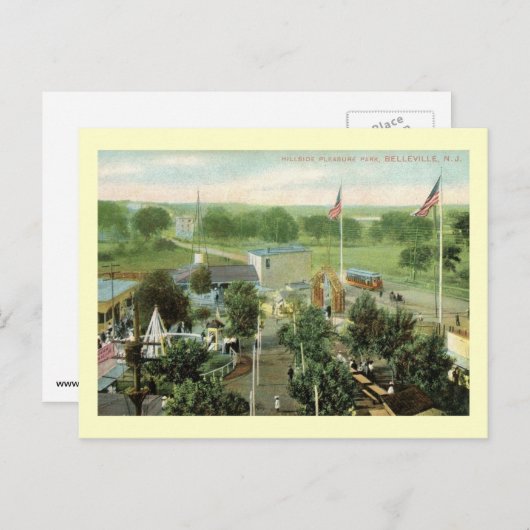 ヒルサイドアミューズメントパーク、ベルヴィル、NJヴィンテージ ポストカード (正面/裏面)