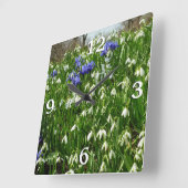 ヒルサイドオブアーリー春の花景観 スクエア壁時計 (傾斜)