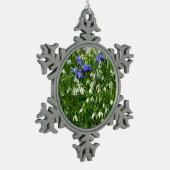ヒルサイドオブアーリー春の花景観 スノーフレークピューターオーナメント (左)