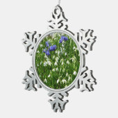 ヒルサイドオブアーリー春の花景観 スノーフレークピューターオーナメント (右)