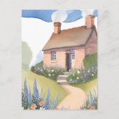 ヒルサイドコテージ | 水彩レンガ絵を描ホーム ポストカード (正面)