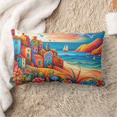 ヒルサイドハカラフルウス海シーグルズボート ランバークッション (ブランケット)