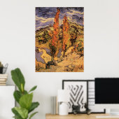 ヒルズを通る道のポプラの木 by ヴィンセント・ヴァン・ゴッホ ポスター (ホームオフィス)