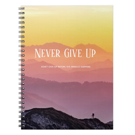 ヒルズシーナンスレインボーカラーモチベーション引用文 ノートブック (正面)