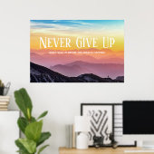 ヒルズシーナンスレインボーカラーモチベーション引用文 ポスター (ホームオフィス)