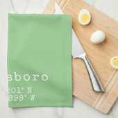 ヒルズボロオレゴン緯度(経度) キッチンタオル (四つ折り)