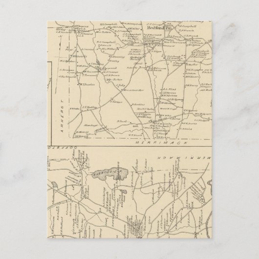 ヒルズボロCo，アムハースト，ベッドフォード ポストカード (正面)