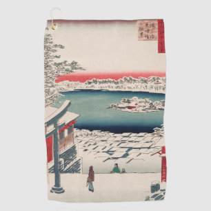 ヒルトップスノービューヴィンテージ浮世絵ア日本のート ゴルフタオル