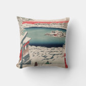 ヒルトップスノービューヴィンテージ浮世絵日本の画 クッション (正面)