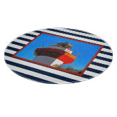 ヒルトンストライプのヘッドアイランドハーバータウンライトハウス カッティングボード (角)