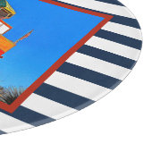 ヒルトンストライプのヘッドアイランドハーバータウンライトハウス カッティングボード (角)