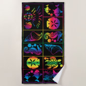 ヒルトンヘッドのカラフルなビーチタオルのデザイン ビーチタオル (正面)