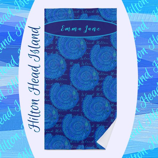 ヒルトンヘッドアイランドサウスカロライナかわいらしシーシェル ビーチタオル