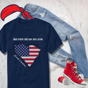 ヒルトンヘッドアイランドサウスカロライナ愛国国旗 Tシャツ