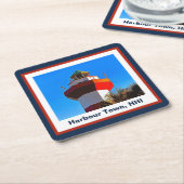 ヒルトンヘッドアイランドハーバータウンライトハウス スクエアペーパーコースター (アングル)