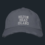 ヒルトンヘッドアイランドブルーヴィンテージスタイル 動揺して 刺繍入りキャップ<br><div class="desc">HILTON HEAD ISLANDホワイト刺繍入りブルーヴィンテージスタイル動揺してコットンハット。ヒルトン・ヘッドSCを愛する人に素敵な贈り物を！お客様の個人文字もしを希望し、単に「このテンプレートをパーソナライズ」詳細ボタンを選択して選択した文字を入力しカスタムたい。刺繍は、「編集デザイン」ツールボタンを選択して他の色の選択にカスタマイズ可能である。メインアイテムページで色の選択を選択することもできます。</div>