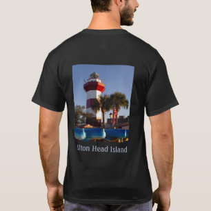 ヒルトンヘッドアイランドライトハウスブラックメンズTシャツ Tシャツ