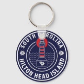 ヒルトンヘッドアイランドライトハウスレトロサンセット キーホルダー (裏面)