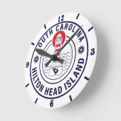 ヒルトンヘッドアイランドライトハウスレトロサンセット ラウンド壁時計 (傾斜)