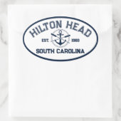 ヒルトンヘッドアイランドSCネイビークロストオールいかり 楕円形シール (バッグ)