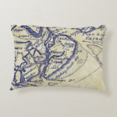 ヒルトンヘッドアイランドSCヴィンテージマップネイビーブルーティーセント アクセントクッション (裏面)