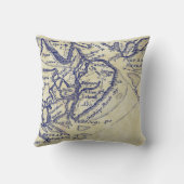 ヒルトンヘッドアイランドSCヴィンテージマップネイビーブルーティーセント クッション (裏面)