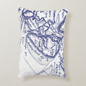 ヒルトンヘッドアイランドSCヴィンテージマップネイビーブルー アクセントクッション (裏面(縦))