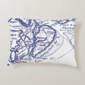 ヒルトンヘッドアイランドSCヴィンテージマップネイビーブルー アクセントクッション (裏面)