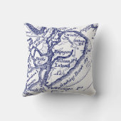 ヒルトンヘッドアイランドSCヴィンテージマップネイビーブルー クッション (裏面)