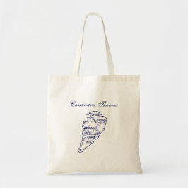 ヒルトンヘッドアイランドSCヴィンテージマップネイビーブルー トートバッグ