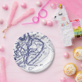 ヒルトンヘッドアイランドSCヴィンテージマップネイビーブルー ペーパープレート (パーティー)