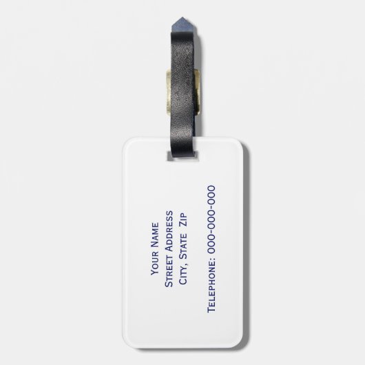 ヒルトンヘッドアイランドSCヴィンテージマップネイビーブルー ラゲッジタグ (裏面縦)