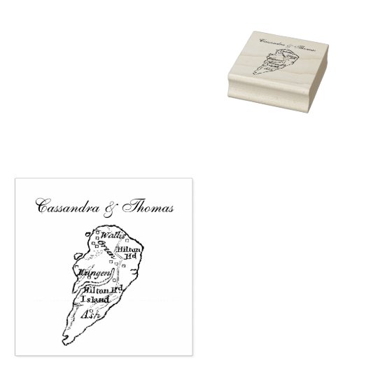 ヒルトンヘッドアイランドSCヴィンテージマップネイビーブルー ラバースタンプ (押印)