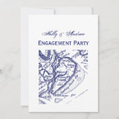 ヒルトンヘッドアイランドSCヴィンテージマップネイビーブルー 招待状 (正面)