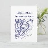 ヒルトンヘッドアイランドSCヴィンテージマップネイビーブルー 招待状 (スタンド正面)