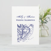 ヒルトンヘッドアイランドSCヴィンテージマップネイビーブルー 招待状 (スタンド正面)